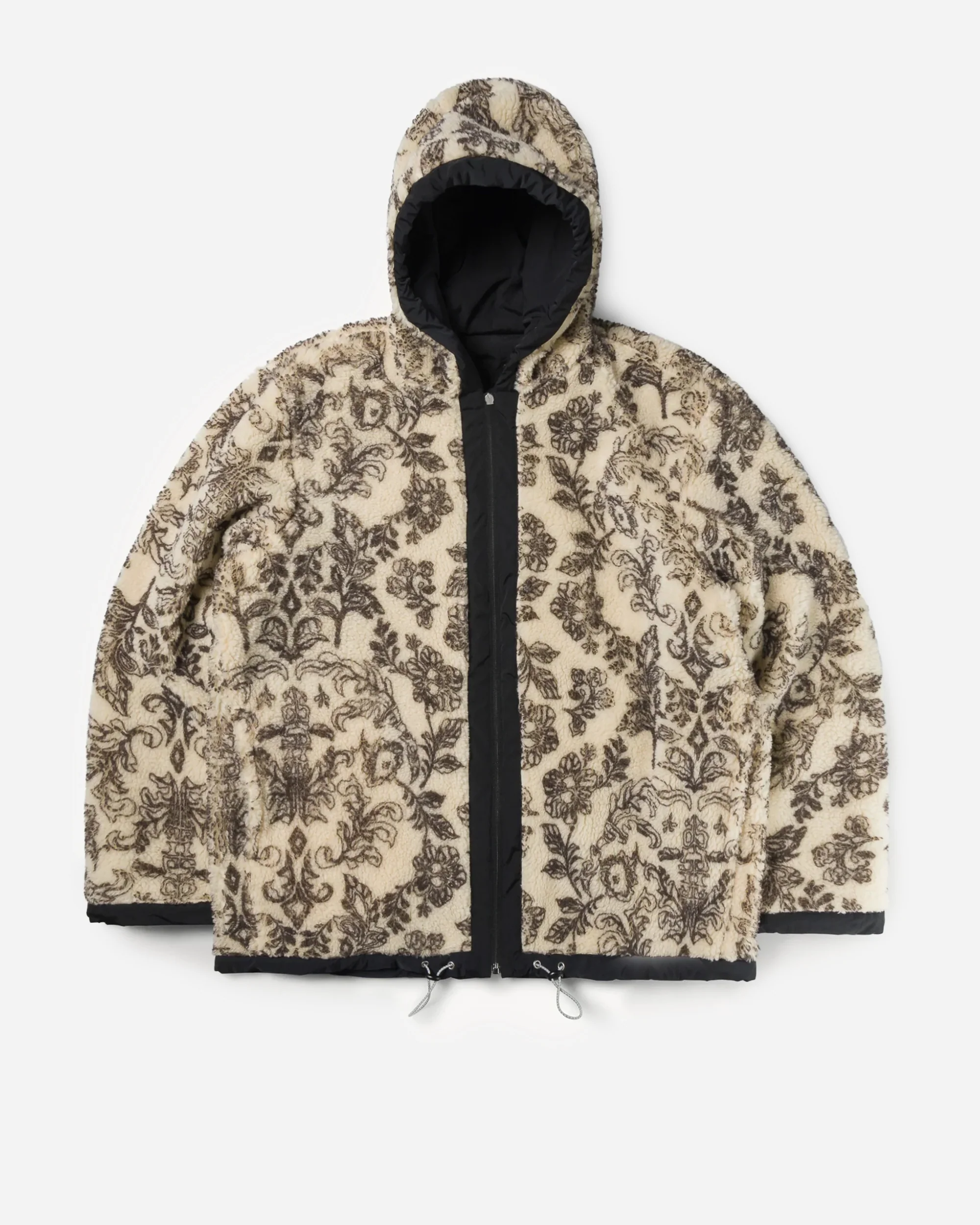 Reversible Nylon and Floral Fleece Parka - Image 5
