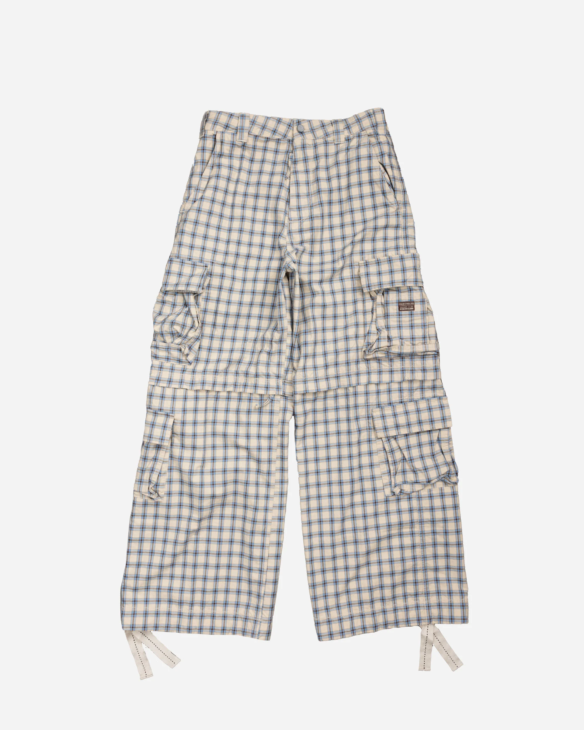Zip-off Plaid Cargo Pants