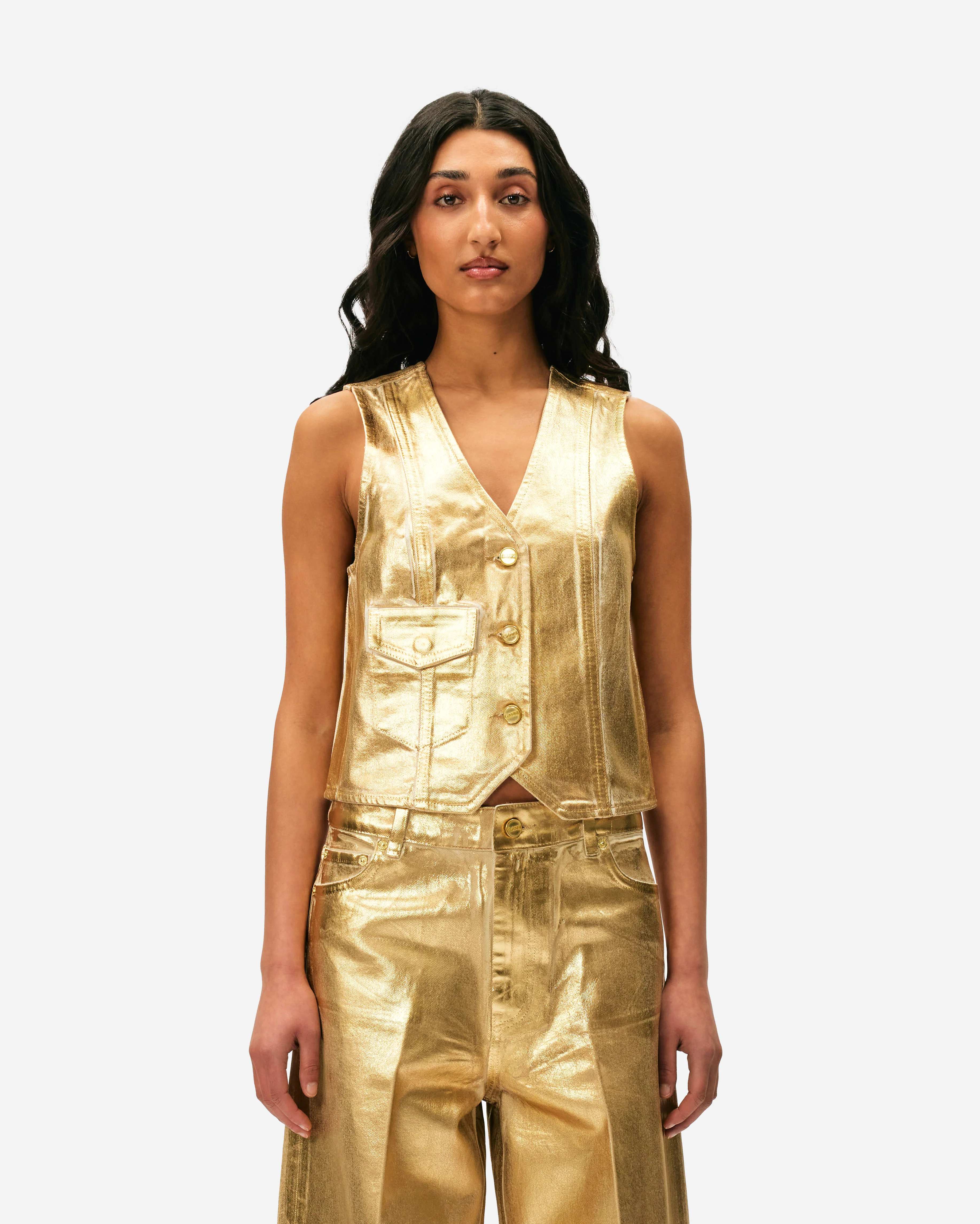 Foil Denim Vest - Image 2