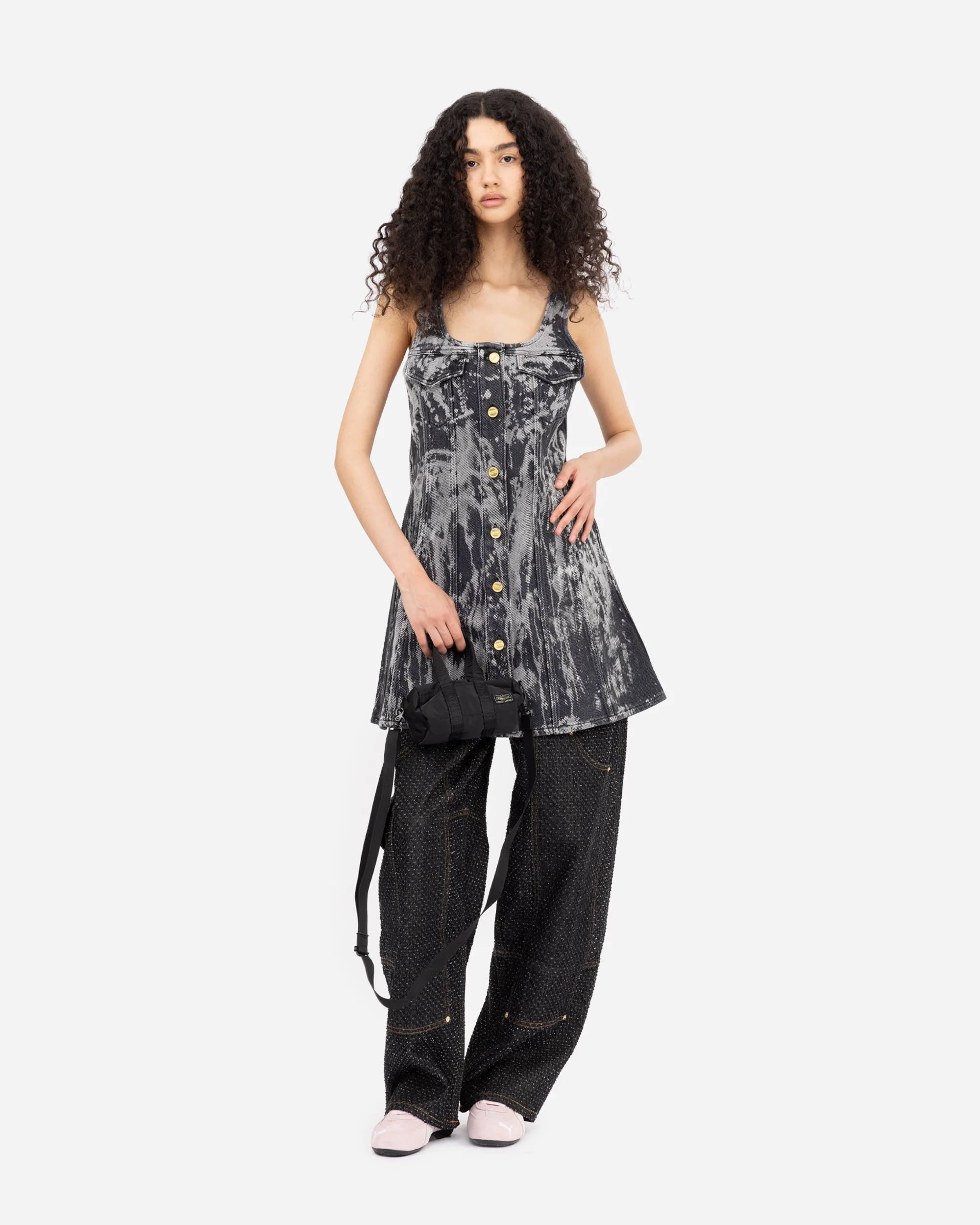 Heavy Denim Mini Dress - Image 6