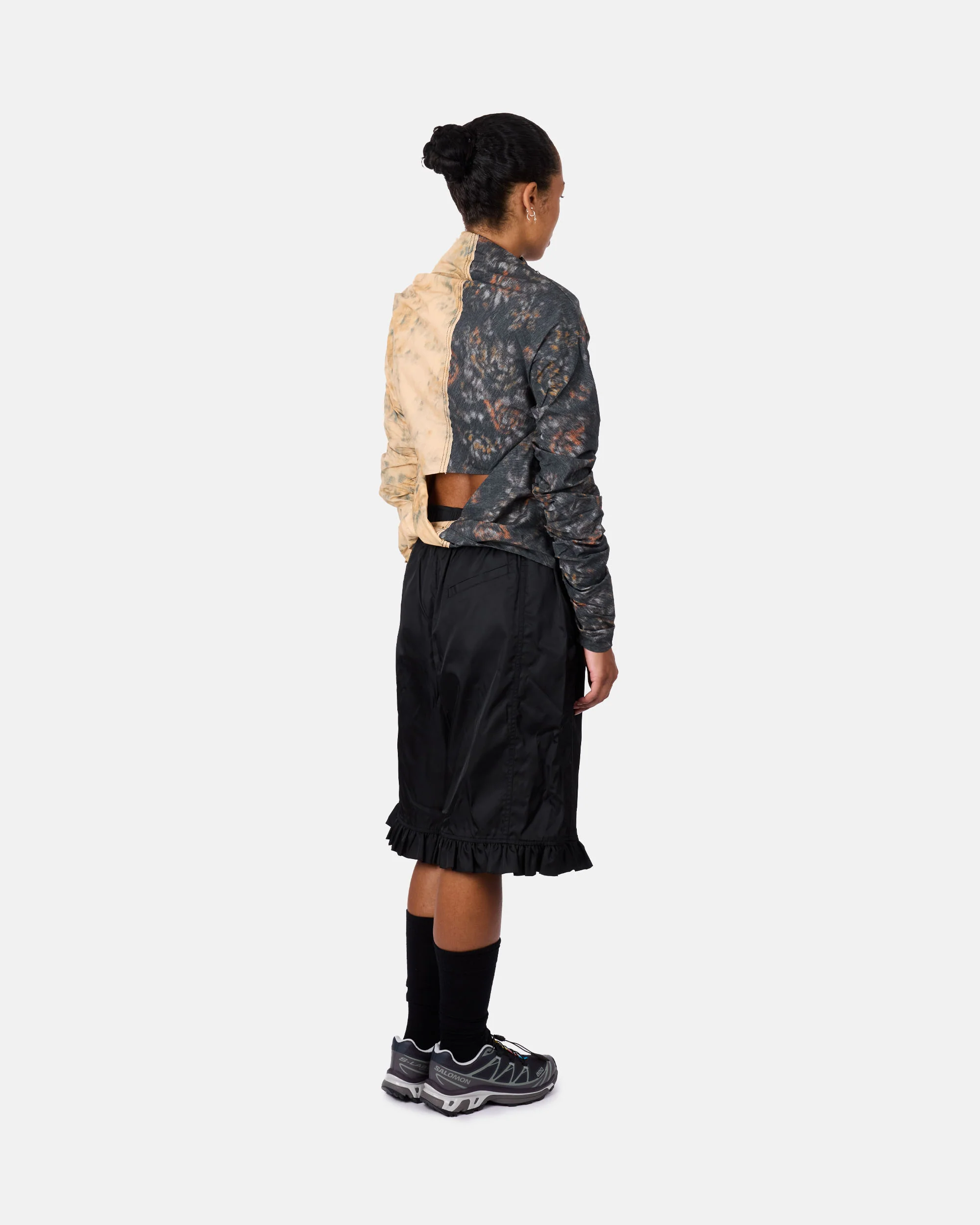 Printed Stretch Cotton Ruched Top - Image 5