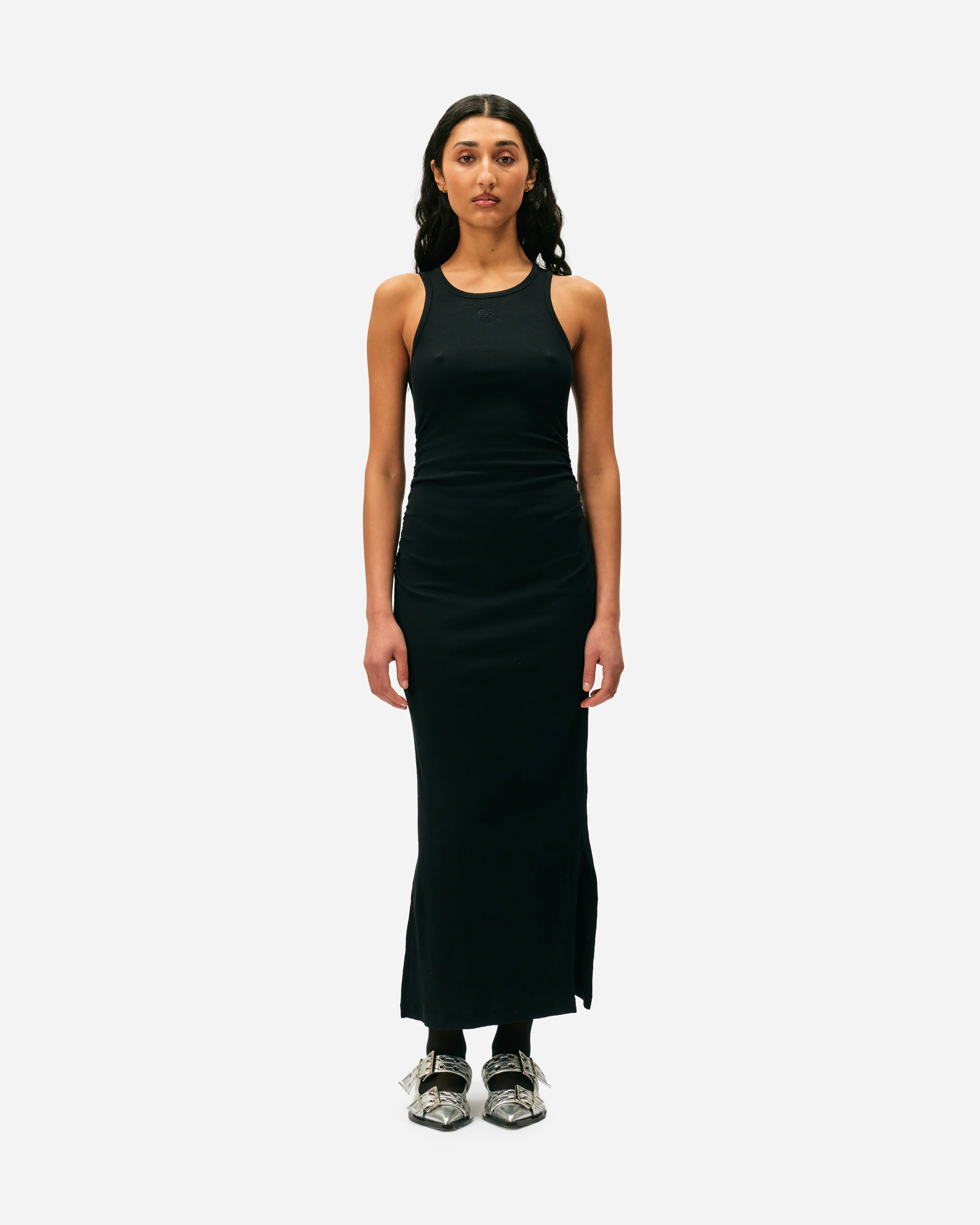 Soft Cotton Rib Tank Top Long Dress - Image 2