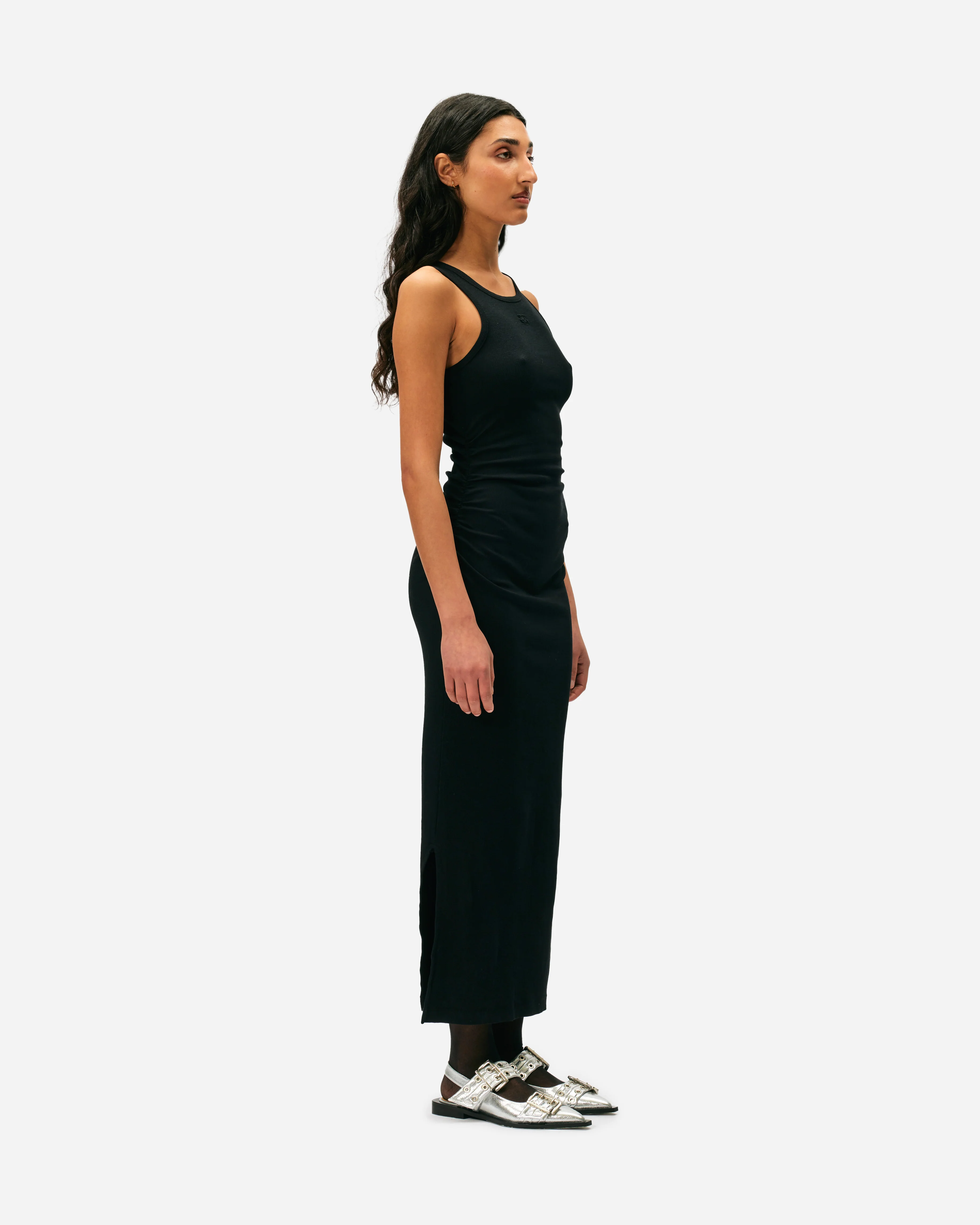 Soft Cotton Rib Tank Top Long Dress - Image 3