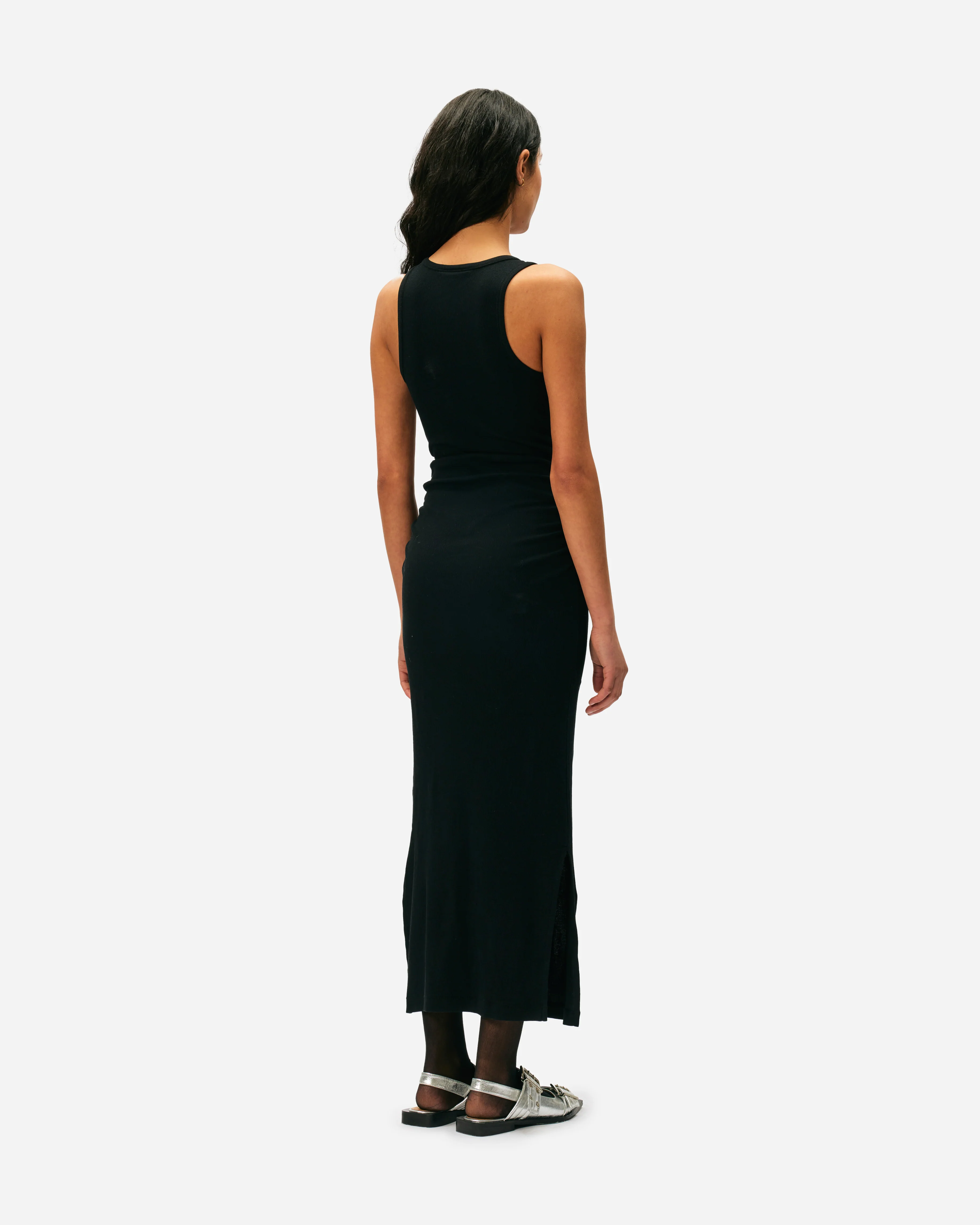 Soft Cotton Rib Tank Top Long Dress - Image 5