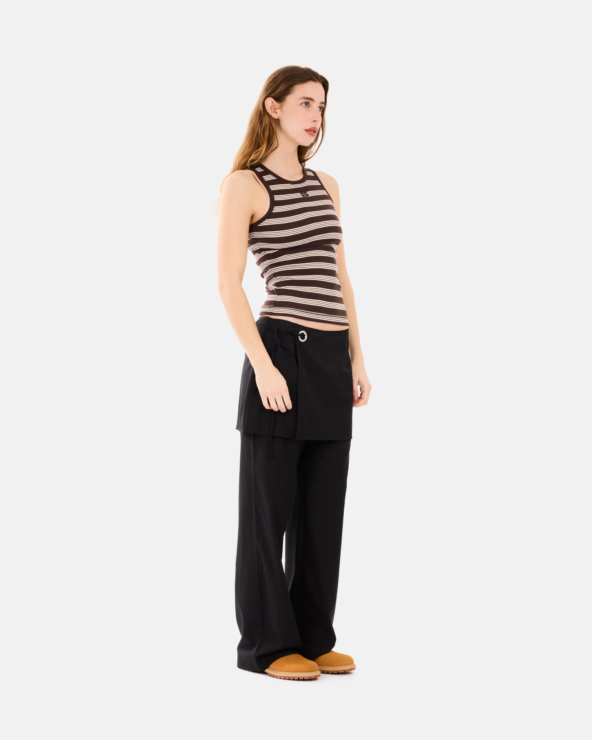 Soft Cotton Rib Tank Top Stripe - Image 3