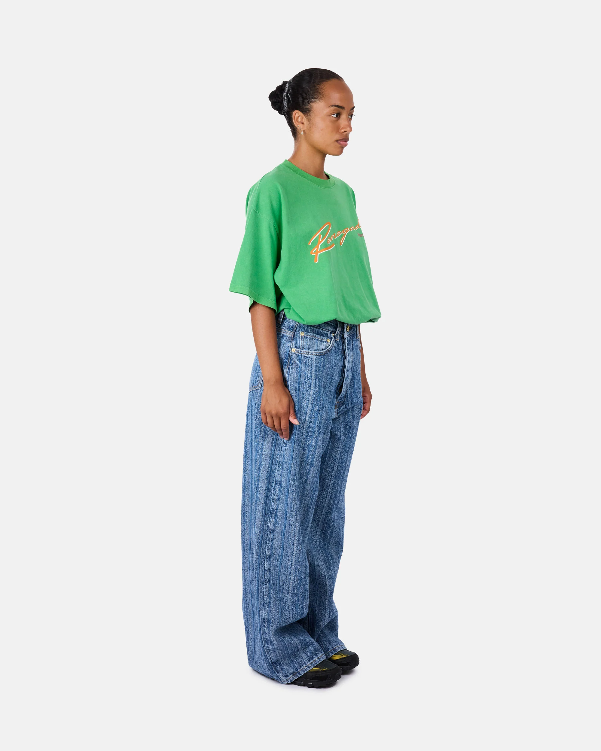 Structured Denim Double Fly Baggy Jeans - Image 3