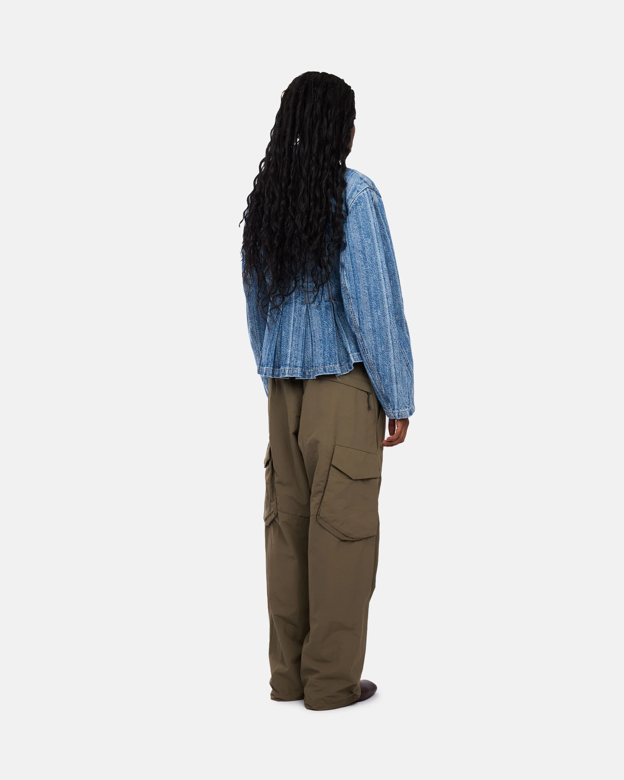Structured Denim Fitted Jacket - Image 4