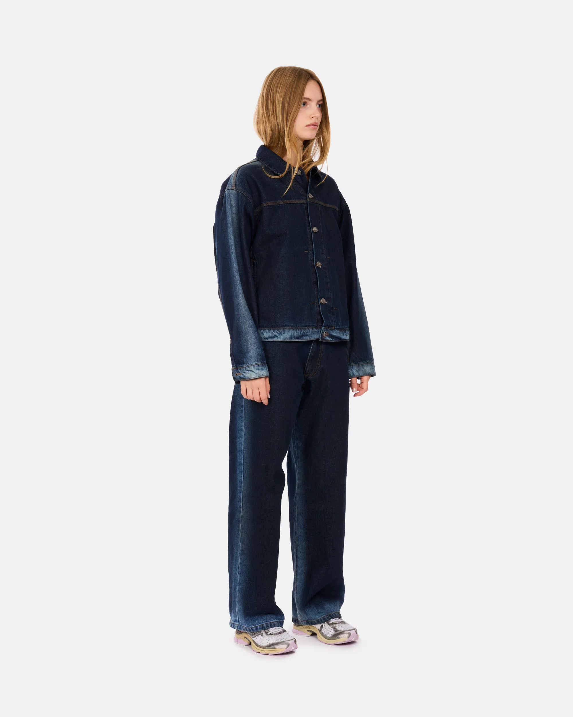 Shadow Wash Baggy Denim Pants - Image 3